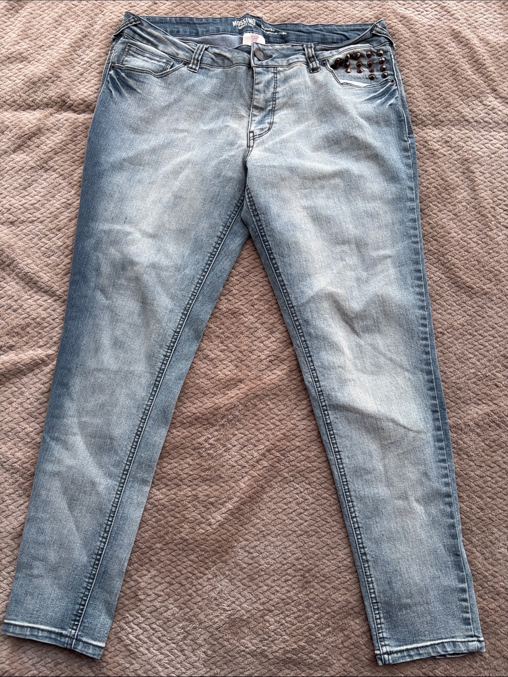 Mossimo Supply Co. Light Blue Skinny Jeans with Stud Accents